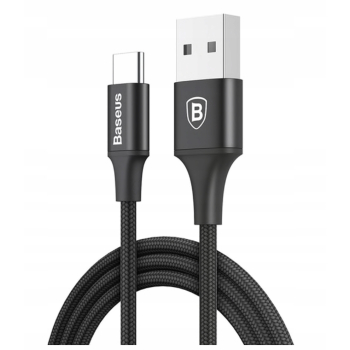 Baseus kabel czarny Typ C z LED USB-C Quick Charge 100cm